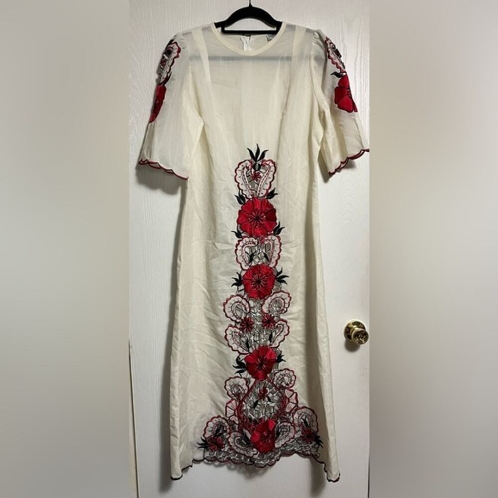 Vintage Carolina’s Dress Shop Philippines Hand Made Embroidered Dress - Picture 1 of 8